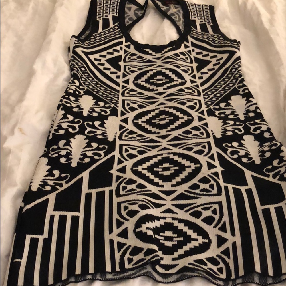 Black and white mini dress